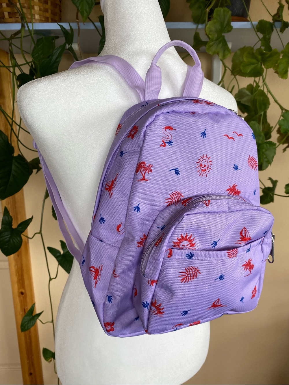 JanSport Mini Backpack Lagoon Luau Tropical Lavender Surf Beach Mini Bag